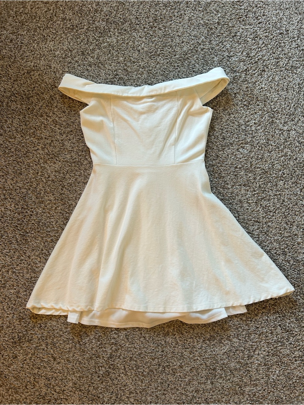 Lulus Off-Shoulder White Fit & Flare Dress